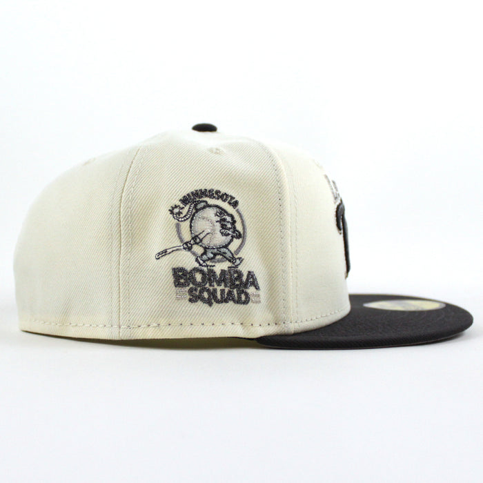 Minnesota Twins Bomba Squad New Era 59Fifty Fitted Hat (Chrome White Dark Gray Gray Under Brim)