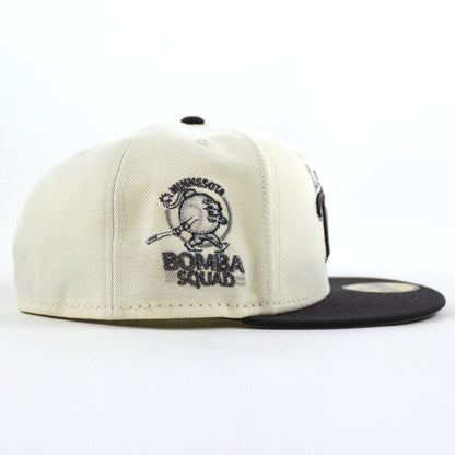 Minnesota Twins Bomba Squad New Era 59Fifty Fitted Hat (Chrome White Dark Gray Gray Under Brim)