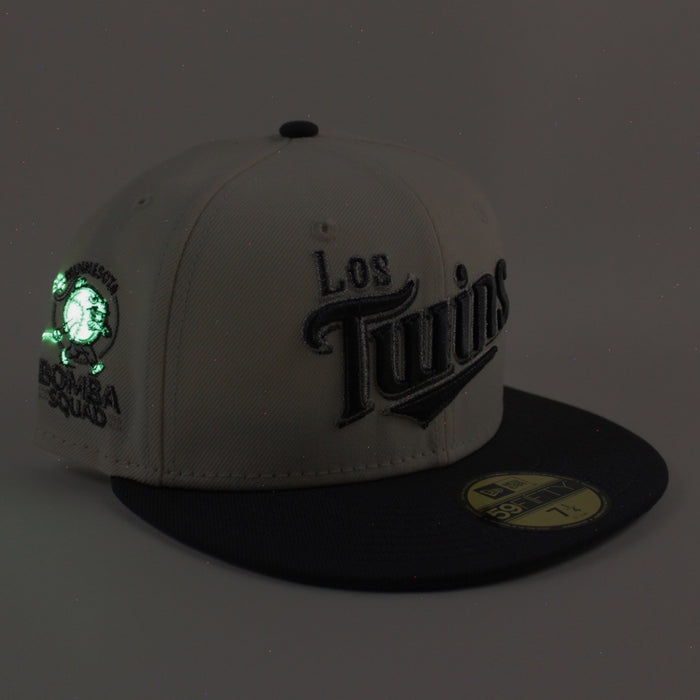 Minnesota Twins Bomba Squad New Era 59Fifty Fitted Hat (Chrome White Dark Gray Gray Under Brim)
