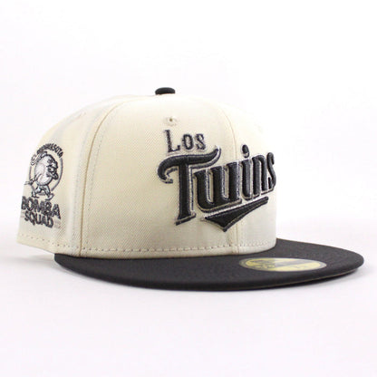 Minnesota Twins Bomba Squad New Era 59Fifty Fitted Hat (Chrome White Dark Gray Gray Under Brim)