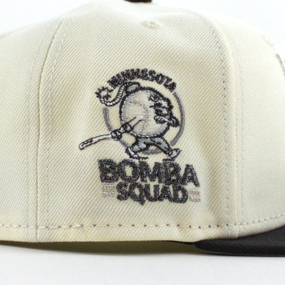 Minnesota Twins Bomba Squad New Era 59Fifty Fitted Hat (Chrome White Dark Gray Gray Under Brim)