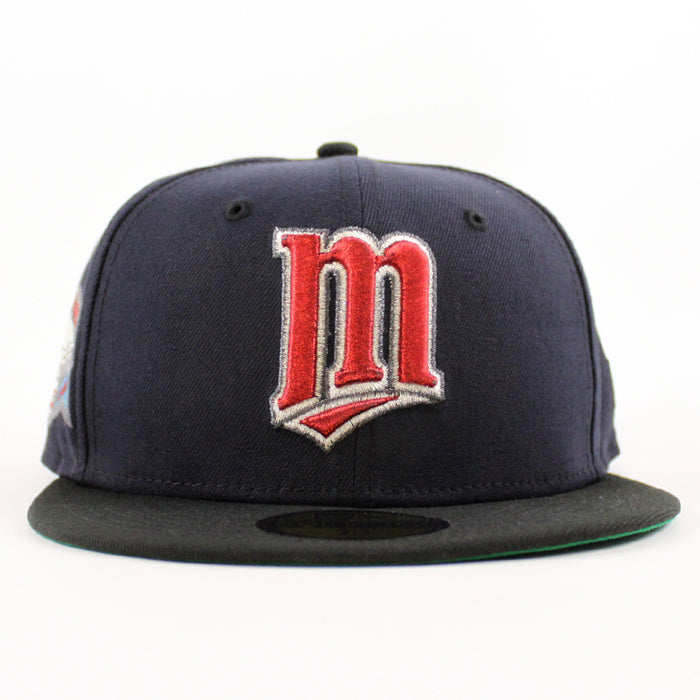 Minnesota Twins HHH Metrodome New Era 59Fifty Fitted Hat (Navy Black Green Under Brim)