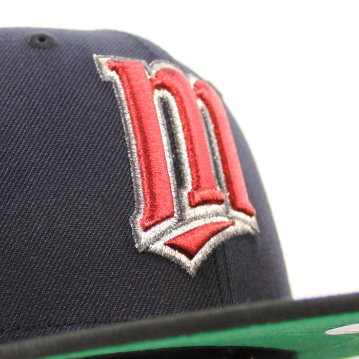 Minnesota Twins HHH Metrodome New Era 59Fifty Fitted Hat (Navy Black Green Under Brim)