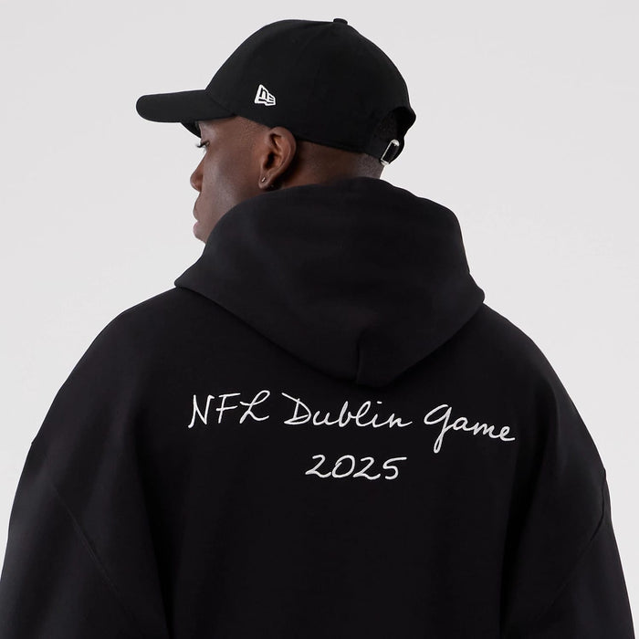 The Male model is wearing Minnesota Vikings NFL International Series Games 2025 Black Premium Pullover Hoodie 6