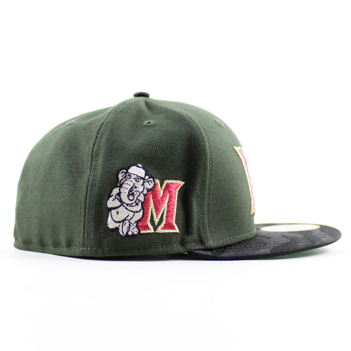 MODESTO AS ELEPHANT M HOMETOWN COLLECTION New Era 59Fifty Fitted Hat (SeaWeed Green Camo Green Under Brim)
