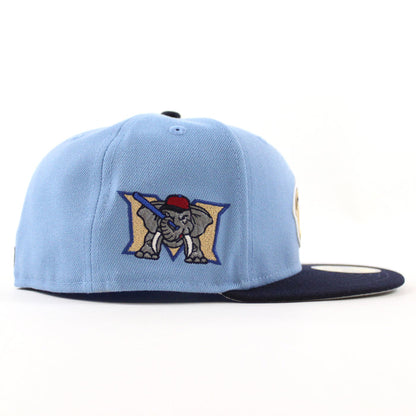 MODESTO AS ELEPHANT M Patch New Era 59Fifty Fitted Hat (Sky Night Shift Navy Gray Under Brim)