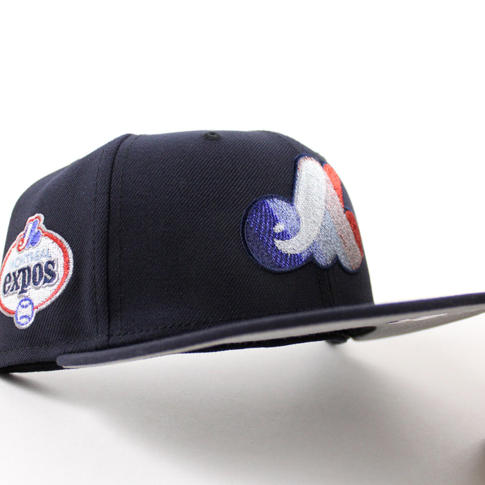 Montreal Expos Expos Patch New Era Fitted 59Fifty Hat (Navy Gray Underbrim)