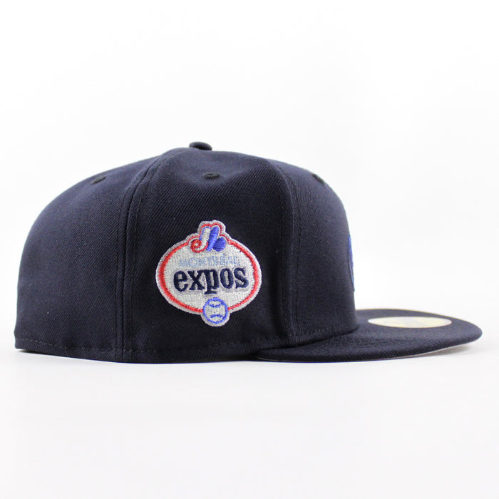 Montreal Expos Expos Patch New Era Fitted 59Fifty Hat (Navy Gray Underbrim)