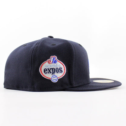 Montreal Expos Expos Patch New Era Fitted 59Fifty Hat (Navy Gray Underbrim)