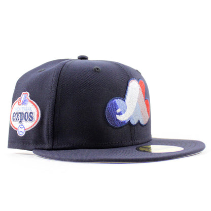 Montreal Expos Expos Patch New Era Fitted 59Fifty Hat (Navy Gray Underbrim)