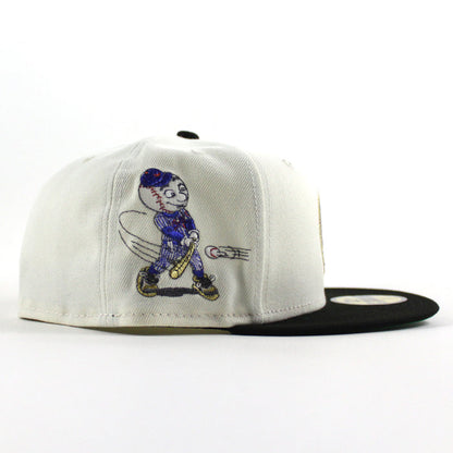 Mr Mets New Era 59Fifty Fitted Hat (Chrome White Black Green Under Brim)
