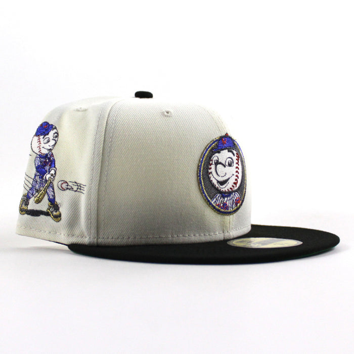 Mr Mets New Era 59Fifty Fitted Hat (Chrome White Black Green Under Brim)
