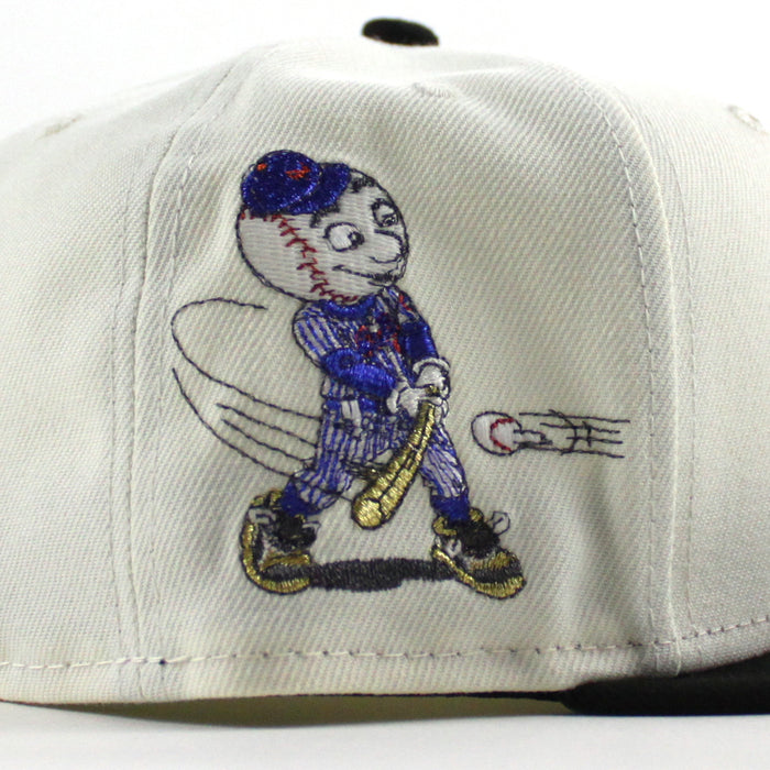 Mr Mets New Era 59Fifty Fitted Hat (Chrome White Black Green Under Brim)