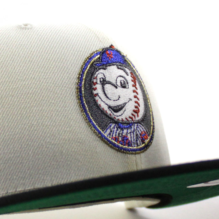 Mr Mets New Era 59Fifty Fitted Hat (Chrome White Black Green Under Brim)