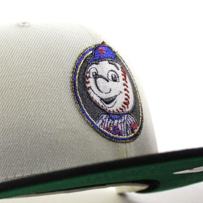 Mr Mets New Era 59Fifty Fitted Hat (Chrome White Black Green Under Brim)