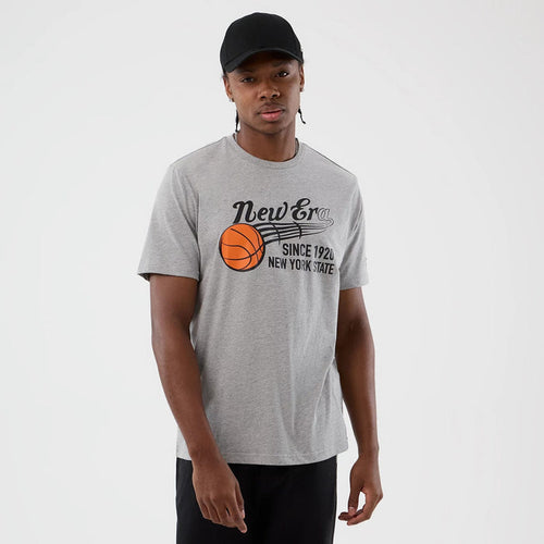 The Male model is wearing  New Era Back To School Grey T-Shirt 1
