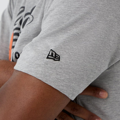 The Male model is wearing  New Era Back To School Grey T-Shirt 5