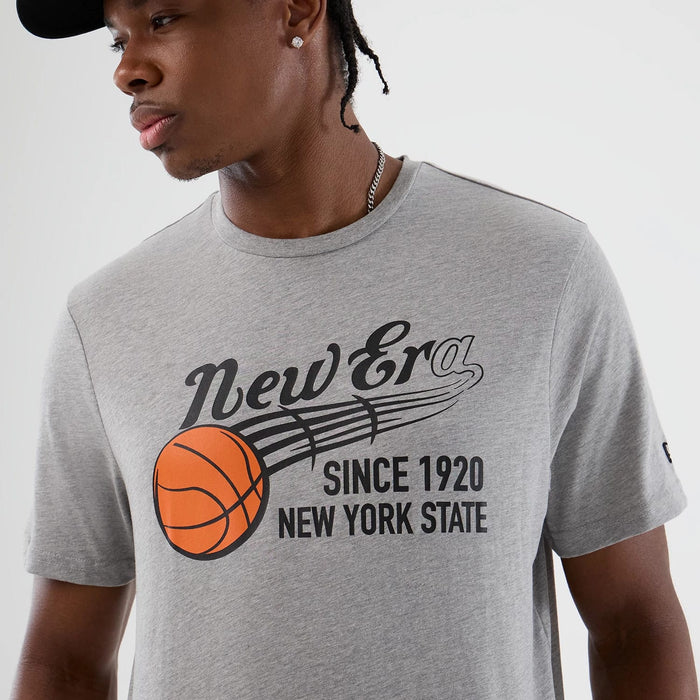 The Male model is wearing  New Era Back To School Grey T-Shirt 6