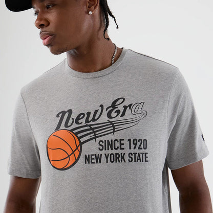 The Male model is wearing  New Era Back To School Grey T-Shirt 6