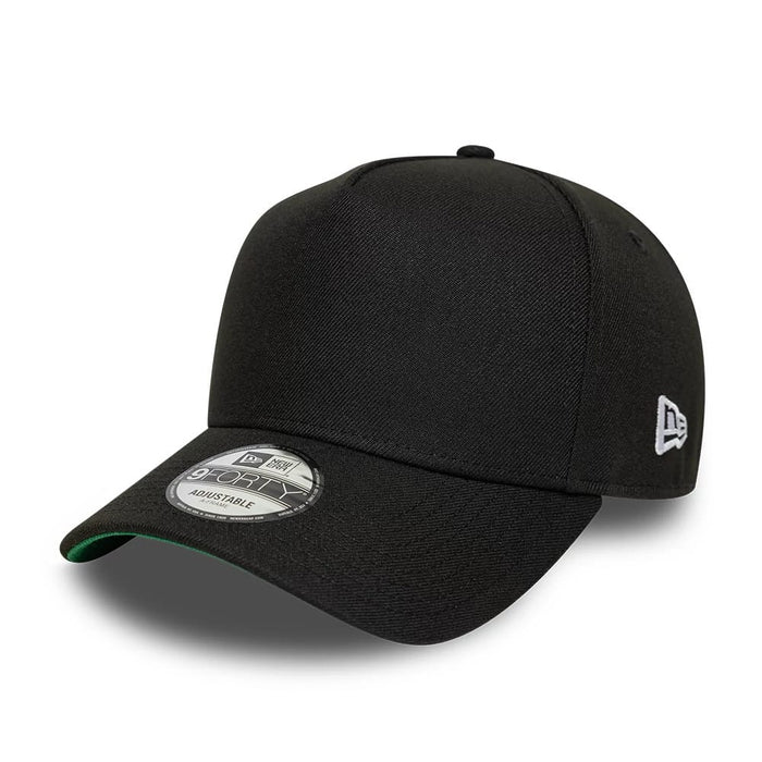 This is a  New Era Black 9FORTY A-Frame Adjustable Cap 1