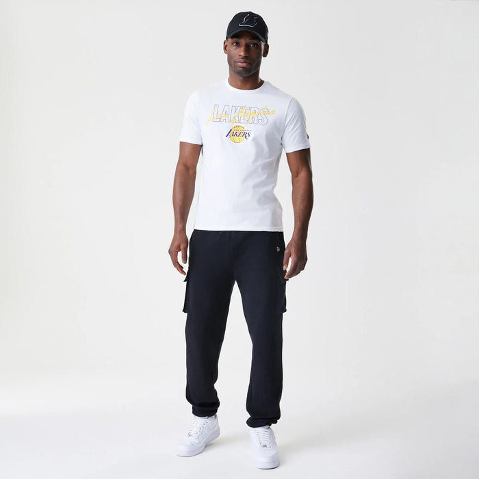 The Male model is wearing  New Era Cargo Black Joggers 8