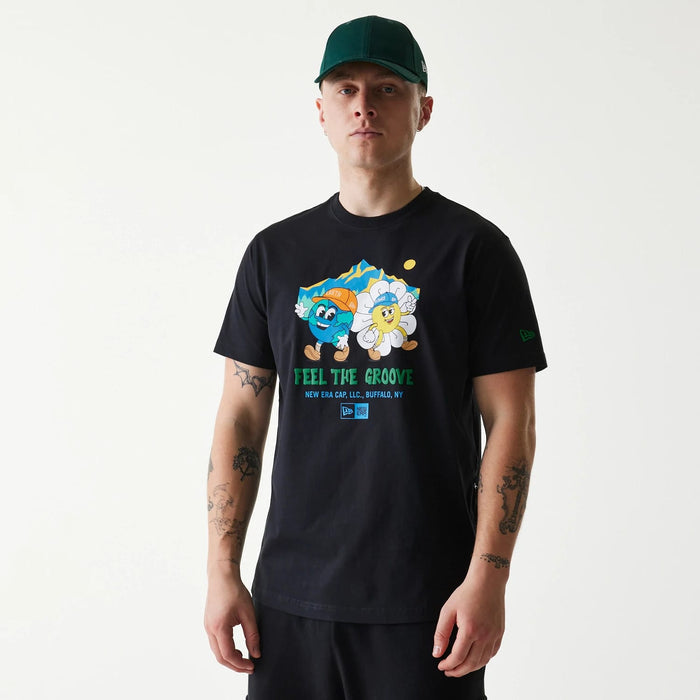 The Male model is wearing New Era Outdoor Earth Day Black T-Shirt 6