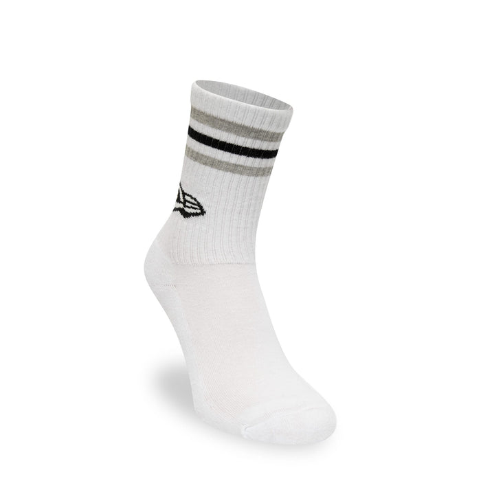 This is a New Era Retro Stripe 3 Pack Crew Black, Grey and White Socks 2