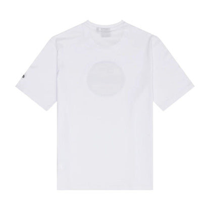 The Male model is wearing New Era Sticker Graphic White T-Shirt 2