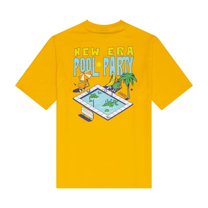 The Male model is wearing New Era Summer Graphic Yellow Oversized T-Shirt 2