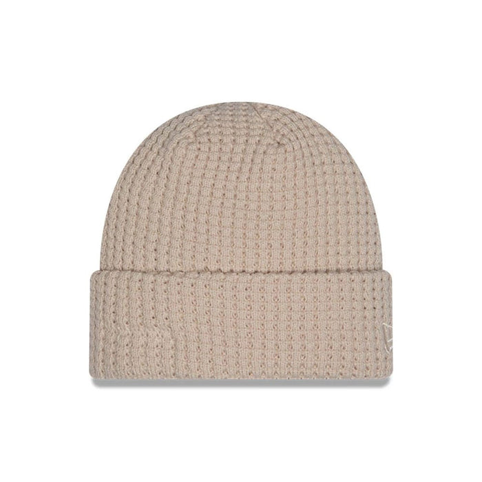 This is a  New Era Waffle Knit Light Beige Cuff knit Beanie Hat 1