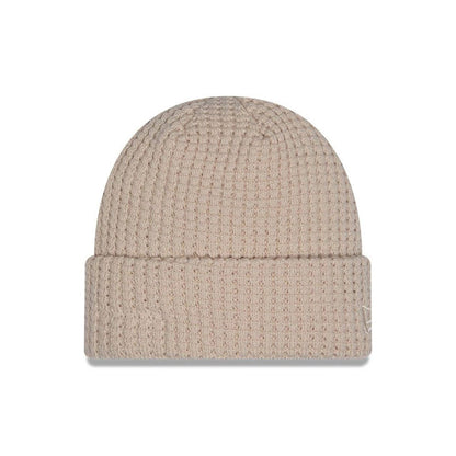This is a  New Era Waffle Knit Light Beige Cuff knit Beanie Hat 1