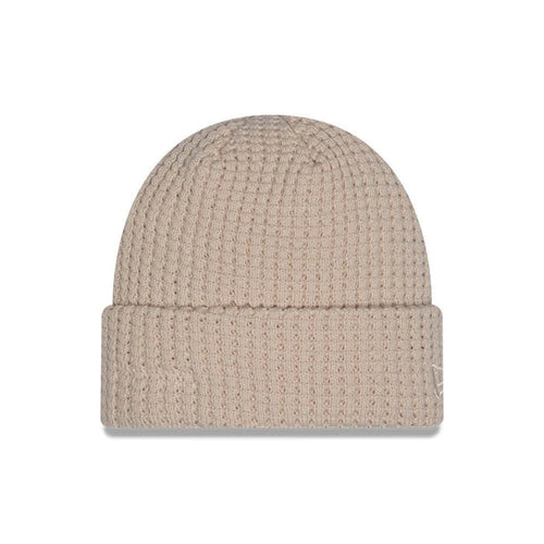 This is a  New Era Waffle Knit Light Beige Cuff knit Beanie Hat 1