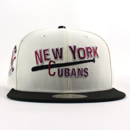 New York Cubans New Era 59Fifty Fitted Hat (Chrome White Black Green Under Brim)