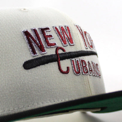New York Cubans New Era 59Fifty Fitted Hat (Chrome White Black Green Under Brim)