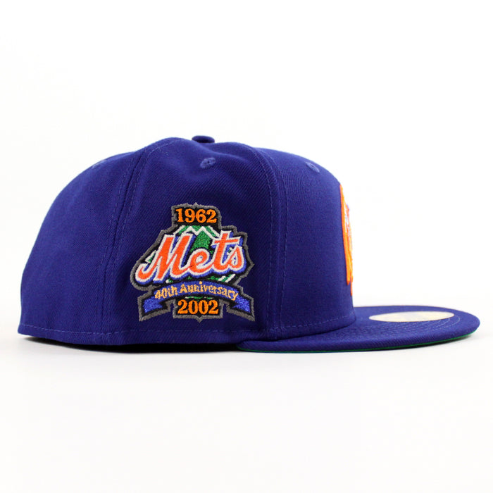 New York (Drippy Logo) 25th Anniversary New Era 59Fifty Fitted Hat (Royal Blue Green Under Brim)