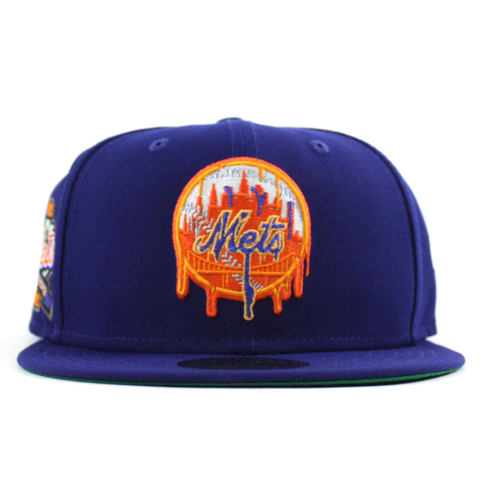 New York (Drippy Logo) 25th Anniversary New Era 59Fifty Fitted Hat (Royal Blue Green Under Brim)