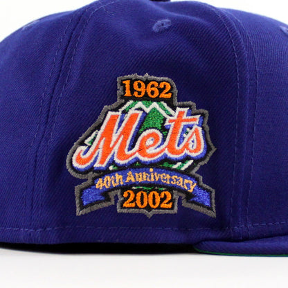 New York (Drippy Logo) 25th Anniversary New Era 59Fifty Fitted Hat (Royal Blue Green Under Brim)