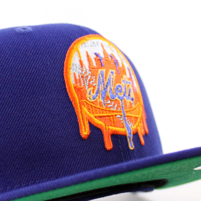 New York (Drippy Logo) 25th Anniversary New Era 59Fifty Fitted Hat (Royal Blue Green Under Brim)
