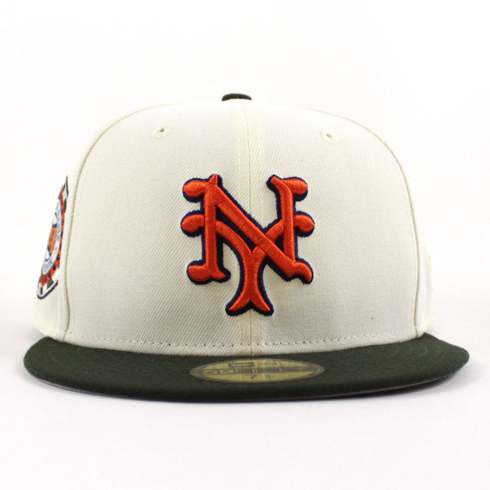 NEW YORK GIANTS 1942 All Star Game 59Fifty New Era Fitted Hat (Chrome White SeaWeed Green Gray Under Brim)