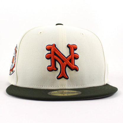 NEW YORK GIANTS 1942 All Star Game 59Fifty New Era Fitted Hat (Chrome White SeaWeed Green Gray Under Brim)