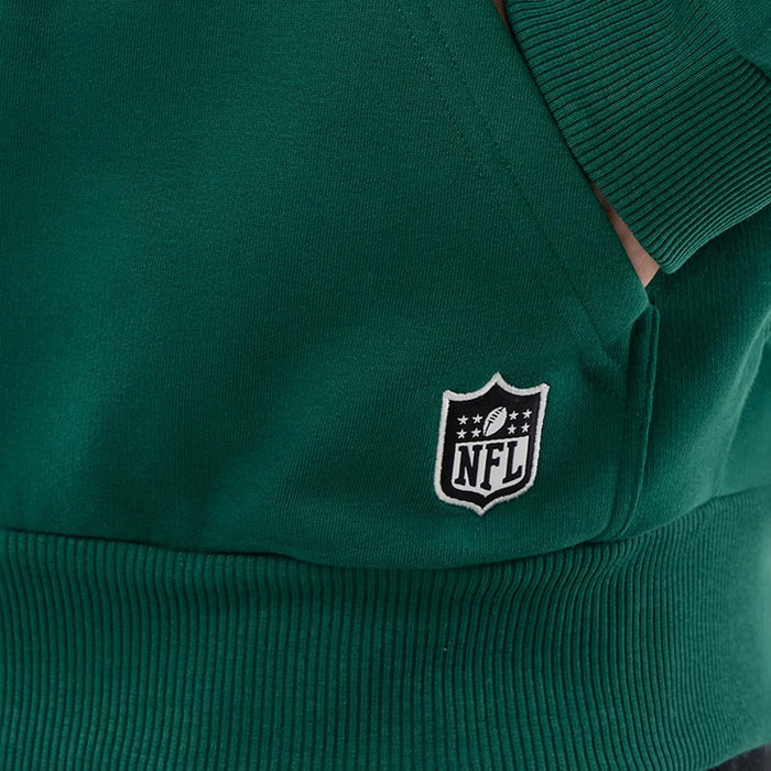 The Male model is wearing New York Jets NFL International Series Games Green Full Zip Hoodie 6