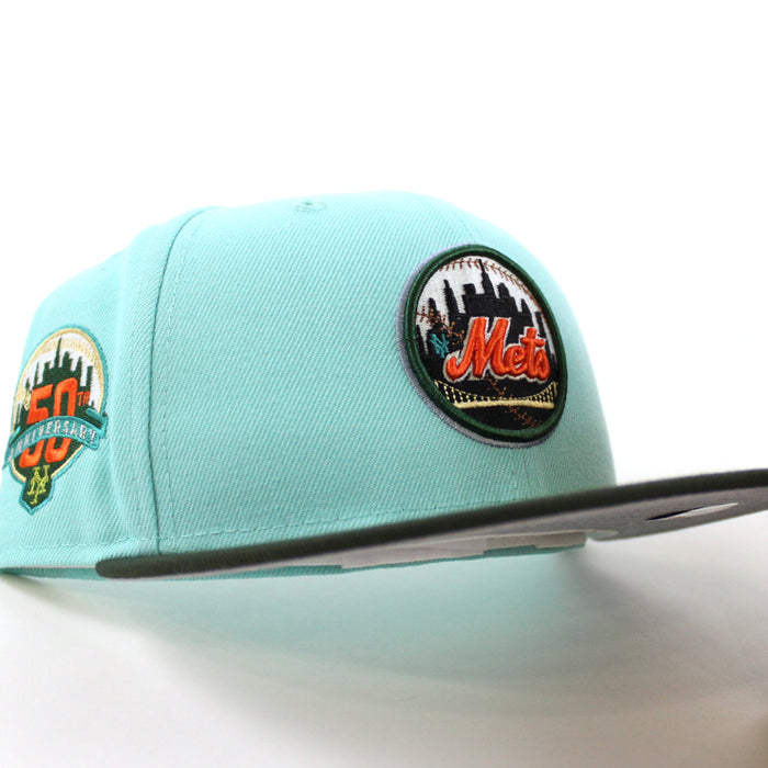 New York Mets 1962 METS 50TH ANNIVERSARY  New Era 59Fifty Fitted Hat (Blue Tint Seaweed Gray Under Brim)