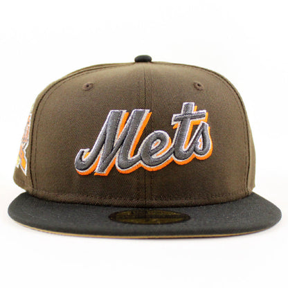 New York Mets 40TH ANNIVERSARY New Era 59Fifty Fitted Hat (Walnut Black Khaki Under Brim)
