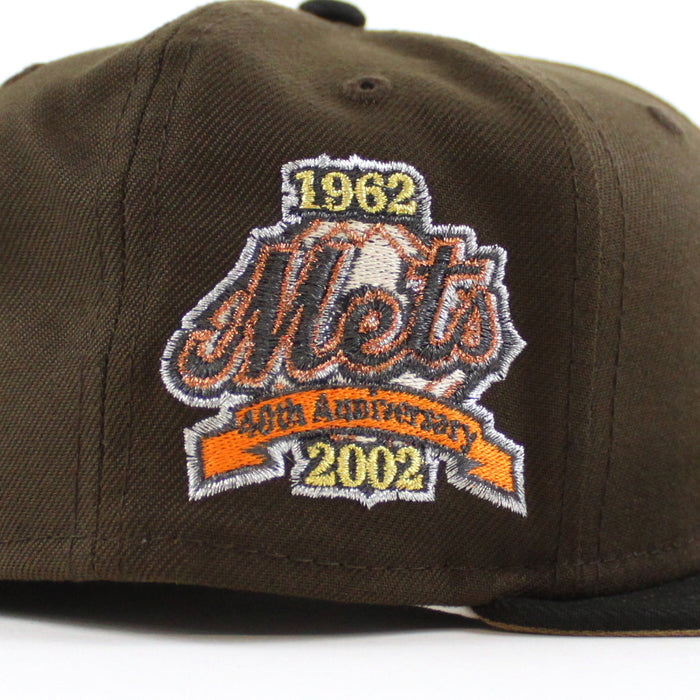 New York Mets 40TH ANNIVERSARY New Era 59Fifty Fitted Hat (Walnut Black Khaki Under Brim)