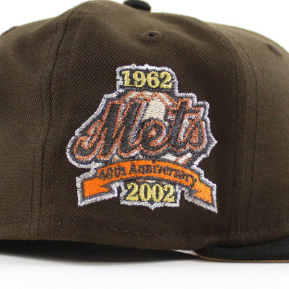 New York Mets 40TH ANNIVERSARY New Era 59Fifty Fitted Hat (Walnut Black Khaki Under Brim)