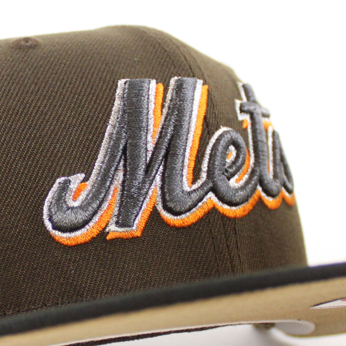 New York Mets 40TH ANNIVERSARY New Era 59Fifty Fitted Hat (Walnut Black Khaki Under Brim)