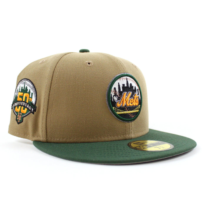 New York Mets 50th Anniversary New Era 59Fifty Fitted Hat (Glow in the Dark khaki Cilantro Gray Under Brim)