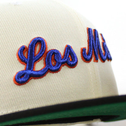 New York Mets (Los Mets) 50TH Anniversary New Era 59Fifty Fitted Hat (CHROME WHITE Black GREEN Under Brim)