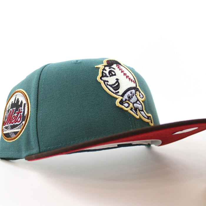 New York Mets Mets SidePatch New Era 59Fifty Fitted Hat (Needle Burnt Wood Pinot Red Under Brim)