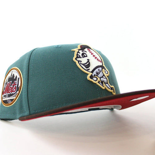 New York Mets Mets SidePatch New Era 59Fifty Fitted Hat (Needle Burnt Wood Pinot Red Under Brim)